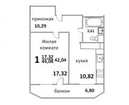 1-комнатная квартира площадью 44 кв.м, Народная ул., 23 | цена 3 168 084 руб. | www.metrprice.ru