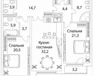 2-комнатная квартира площадью 123 кв.м, Погодинская улица, 4 | цена 97 462 830 руб. | www.metrprice.ru