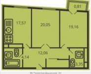 2-комнатная квартира площадью 77.1 кв.м, Душинская ул., 16 | цена 11 772 994 руб. | www.metrprice.ru