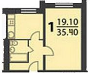 1-комнатная квартира площадью 36 кв.м, Новгородская ул., 33 | цена 4 900 000 руб. | www.metrprice.ru