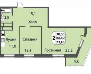 2-комнатная квартира площадью 73 кв.м в ЖК "Red Hills", Жуковского ул., 25С2 | цена 5 500 000 руб. | www.metrprice.ru