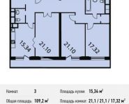 3-комнатная квартира площадью 109.2 кв.м, Нагатинский проезд, 11 | цена 19 830 939 руб. | www.metrprice.ru