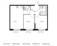 2-комнатная квартира площадью 56.87 кв.м, Лобненская ул, 13Б | цена 9 980 685 руб. | www.metrprice.ru