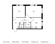 2-комнатная квартира площадью 57.5 кв.м, | цена 6 560 750 руб. | www.metrprice.ru