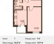 1-комнатная квартира площадью 0 кв.м, Вельяминовская ул. | цена 2 461 319 руб. | www.metrprice.ru