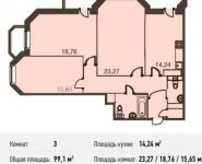 3-комнатная квартира площадью 99.1 кв.м, Можайское ш., 38 | цена 10 778 100 руб. | www.metrprice.ru