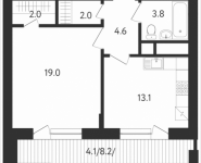 1-комнатная квартира площадью 46.2 кв.м, Усиевича, влд 10 Б, корп.2 | цена 16 112 596 руб. | www.metrprice.ru