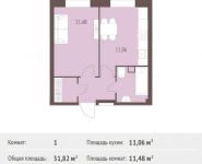 1-комнатная квартира площадью 31.82 кв.м,  | цена 2 154 214 руб. | www.metrprice.ru