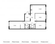 3-комнатная квартира площадью 92.4 кв.м, Складочная ул, 6к1 | цена 18 165 840 руб. | www.metrprice.ru