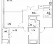 3-комнатная квартира площадью 127.28 кв.м, Лазоревый пр., 3 | цена 31 820 000 руб. | www.metrprice.ru