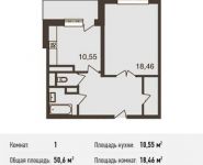 1-комнатная квартира площадью 50.6 кв.м, Мичуринский пр-кт, 26 | цена 16 090 800 руб. | www.metrprice.ru