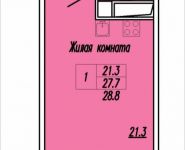 1-комнатная квартира площадью 28.8 кв.м, Институтская 2-я ул., 24А | цена 2 900 000 руб. | www.metrprice.ru