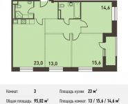 3-комнатная квартира площадью 94.9 кв.м, Головинское ш., 5 | цена 17 461 600 руб. | www.metrprice.ru