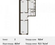 2-комнатная квартира площадью 60.8 кв.м,  | цена 3 412 279 руб. | www.metrprice.ru