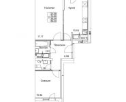 2-комнатная квартира площадью 56.54 кв.м, 2-я Муравская | цена 7 551 482 руб. | www.metrprice.ru