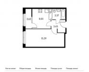 1-комнатная квартира площадью 33.81 кв.м,  | цена 3 134 187 руб. | www.metrprice.ru