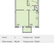 1-комнатная квартира площадью 51.9 кв.м, Рогожский Вал ул, 11 | цена 16 946 271 руб. | www.metrprice.ru