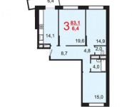 3-комнатная квартира площадью 83 кв.м, Гвардейская ул., 9 | цена 7 150 000 руб. | www.metrprice.ru