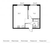 1-комнатная квартира площадью 43.5 кв.м, Заповедная улица, 1 | цена 4 232 550 руб. | www.metrprice.ru