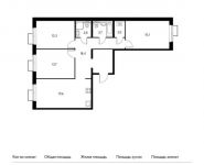 3-комнатная квартира площадью 88.6 кв.м,  | цена 9 152 380 руб. | www.metrprice.ru