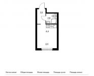 1-комнатная квартира площадью 20.1 кв.м, Академика Павлова ул, 34 | цена 4 723 500 руб. | www.metrprice.ru