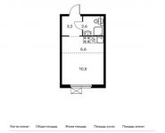 1-комнатная квартира площадью 21.8 кв.м,  | цена 3 324 500 руб. | www.metrprice.ru