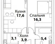 1-комнатная квартира площадью 47 кв.м, Шелепихинская набережная, влд 34, корп.6 | цена 10 459 520 руб. | www.metrprice.ru