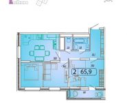 2-комнатная квартира площадью 65.9 кв.м,  | цена 5 601 500 руб. | www.metrprice.ru