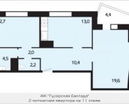 2-комнатная квартира площадью 64.5 кв.м, Дениса Давыдова, 2 | цена 4 386 000 руб. | www.metrprice.ru