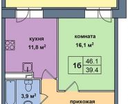 1-комнатная квартира площадью 46 кв.м, Аникеевская улица, 2 | цена 3 365 300 руб. | www.metrprice.ru