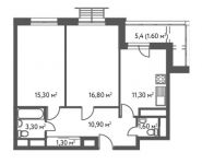 2-комнатная квартира площадью 62 кв.м, улица Софьи Ковалевской, 20 | цена 12 772 000 руб. | www.metrprice.ru