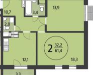 2-комнатная квартира площадью 61 кв.м, Летчика Бабушкина ул., 17 | цена 11 666 000 руб. | www.metrprice.ru