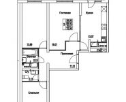 3-комнатная квартира площадью 72.05 кв.м, 2-я Муравская | цена 8 896 734 руб. | www.metrprice.ru