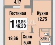 1-комнатная квартира площадью 46.2 кв.м, Боровское ш. | цена 6 000 000 руб. | www.metrprice.ru