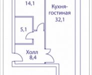 1-комнатная квартира площадью 60 кв.м, Шелепихинская набережная, влд 34, корп.1 | цена 18 844 800 руб. | www.metrprice.ru