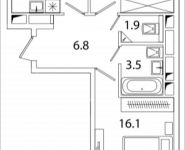 2-комнатная квартира площадью 57.3 кв.м в ЖК "SREDA", Рязанский проспект, 2, корп.M7 | цена 8 410 265 руб. | www.metrprice.ru