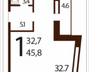 1-комнатная квартира площадью 45.8 кв.м, Саморы Машела, 5 | цена 6 034 150 руб. | www.metrprice.ru