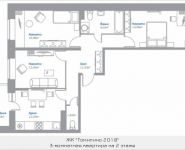 3-комнатная квартира площадью 74.43 кв.м, Новорязанское шоссе, 11, корп.11 | цена 5 035 933 руб. | www.metrprice.ru