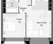 1-комнатная квартира площадью 53.09 кв.м, 1-я Ямская, 8 | цена 14 330 000 руб. | www.metrprice.ru