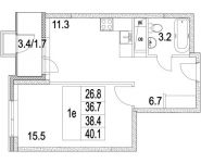 2-комнатная квартира площадью 68.8 кв.м, 2-я Муравская | цена 8 807 500 руб. | www.metrprice.ru