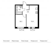 1-комнатная квартира площадью 35.9 кв.м,  | цена 3 295 620 руб. | www.metrprice.ru