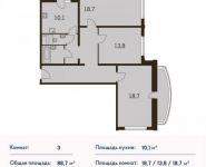 3-комнатная квартира площадью 88 кв.м, Ельнинская ул., 14 | цена 15 123 350 руб. | www.metrprice.ru