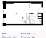 1-комнатная квартира площадью 23 кв.м, Рублевское ш. | цена 5 335 700 руб. | www.metrprice.ru