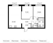 2-комнатная квартира площадью 58.5 кв.м,  | цена 7 183 800 руб. | www.metrprice.ru