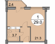 1-комнатная квартира площадью 29 кв.м, ул. Чехова, 6 | цена 1 551 500 руб. | www.metrprice.ru