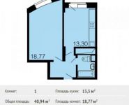 1-комнатная квартира площадью 40.9 кв.м, Новая ул. | цена 4 888 672 руб. | www.metrprice.ru