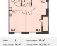 2-комнатная квартира площадью 70.6 кв.м, Головинское ш., 5 | цена 10 731 200 руб. | www.metrprice.ru