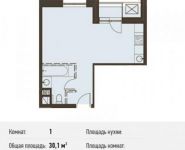 1-комнатная квартира площадью 30.1 кв.м, Смольная ул. | цена 3 982 832 руб. | www.metrprice.ru