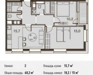 2-комнатная квартира площадью 60.2 кв.м, Ясеневая ул., 14С8 | цена 6 923 000 руб. | www.metrprice.ru