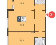 2-комнатная квартира площадью 85.5 кв.м, Сосинская улица, 6 | цена 15 758 000 руб. | www.metrprice.ru